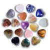 Crystal Heart Shaped Stones Set Assorted Natural Gemstones 25mm Pocket Worry Palm Stone Rock Collection Box for Healing Reiki Jewelry Making Home Decor 18Pc