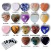 Crystal Heart Shaped Stones Set Assorted Natural Gemstones 25mm Pocket Worry Palm Stone Rock Collection Box for Healing Reiki Jewelry Making Home Decor 18Pc
