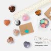Crystal Heart Shaped Stones Set Assorted Natural Gemstones 25mm Pocket Worry Palm Stone Rock Collection Box for Healing Reiki Jewelry Making Home Decor 18Pc