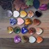 Crystal Heart Shaped Stones Set Assorted Natural Gemstones 25mm Pocket Worry Palm Stone Rock Collection Box for Healing Reiki Jewelry Making Home Decor 18Pc