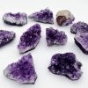 XMHOME Natural Amethyst Clusters Pure Crystal Geode Deep Purple Raw Gemstones Bulk Healing Stones Meditation Home Decoration 10Pcs（30g-40g/pcs）
