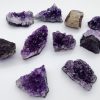 XMHOME Natural Amethyst Clusters Pure Crystal Geode Deep Purple Raw Gemstones Bulk Healing Stones Meditation Home Decoration 10Pcs（30g-40g/pcs）