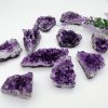 XMHOME Natural Amethyst Clusters Pure Crystal Geode Deep Purple Raw Gemstones Bulk Healing Stones Meditation Home Decoration 10Pcs（30g-40g/pcs）