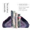 Decorative Agate Bookends  Dyed Purple Natural Crystal Geode Book Ends for Home Decor Housewarming Gift 1 Pair