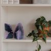 Decorative Agate Bookends  Dyed Purple Natural Crystal Geode Book Ends for Home Decor Housewarming Gift 1 Pair